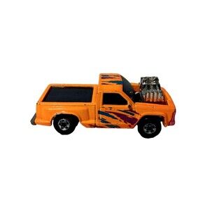 Vintage 1990 Hot Wheels Super California Custom Bod-Acious Orange Pickup Truck